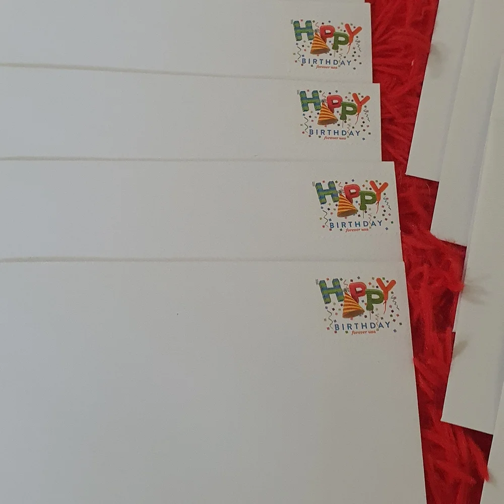 FREE with Purchase (Set of 10) USPS Forever Stamped Envelope Happy Birthday